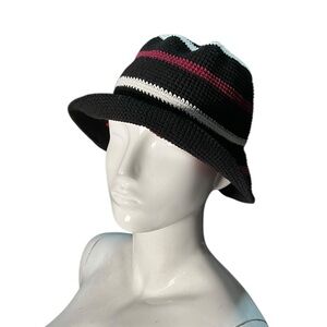 Wayan natural wear‎ cotton knit woven stripe bucket hat